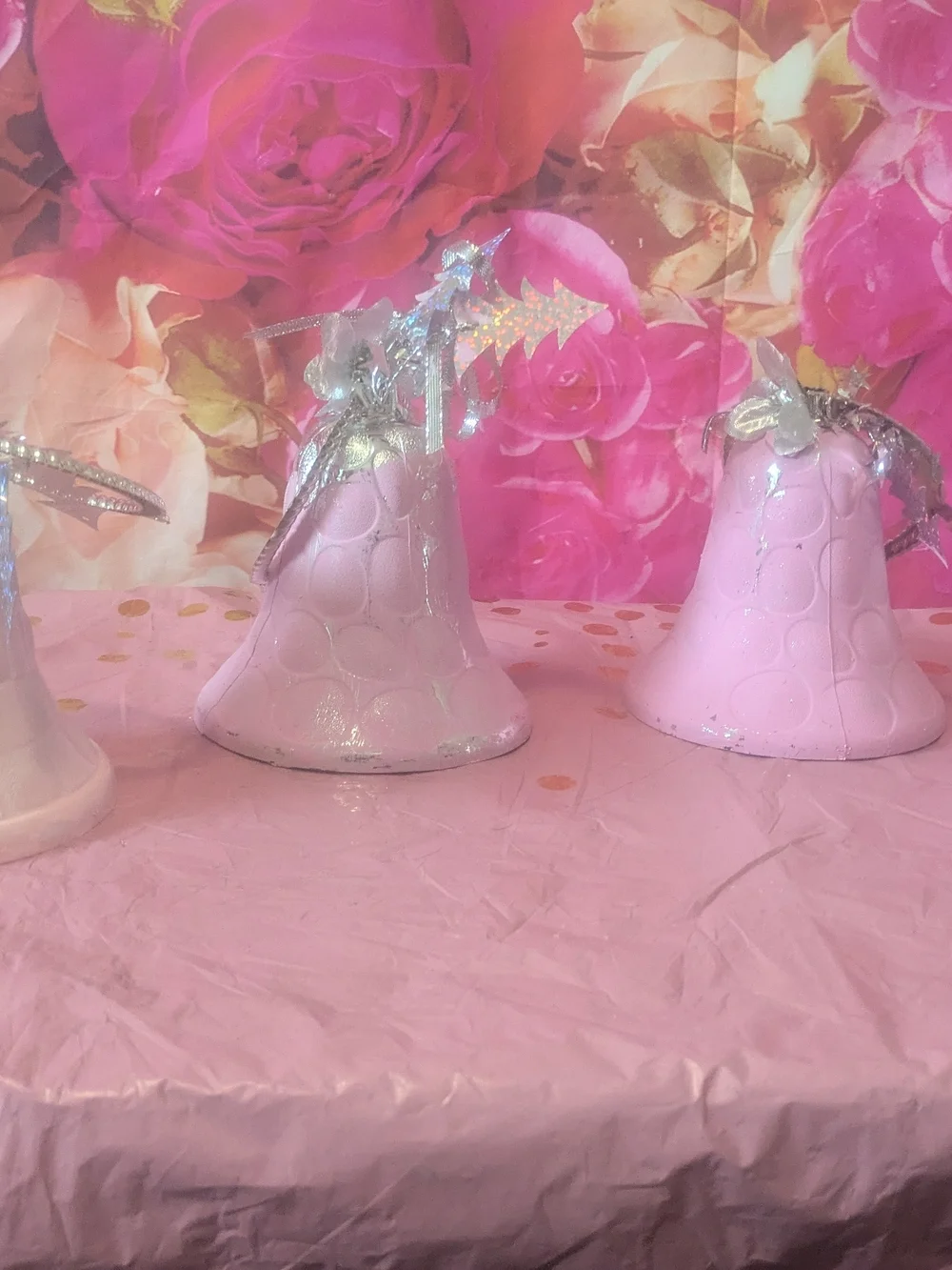 Hand painted Pink Party Bell Centerpiece Hanging Prop- Home Party Supplies